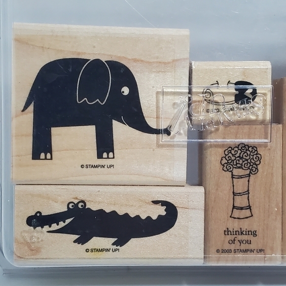 Stampin up assorted set 6 stamps animal baby floral shower card making scrapbook - Picture 3 of 6